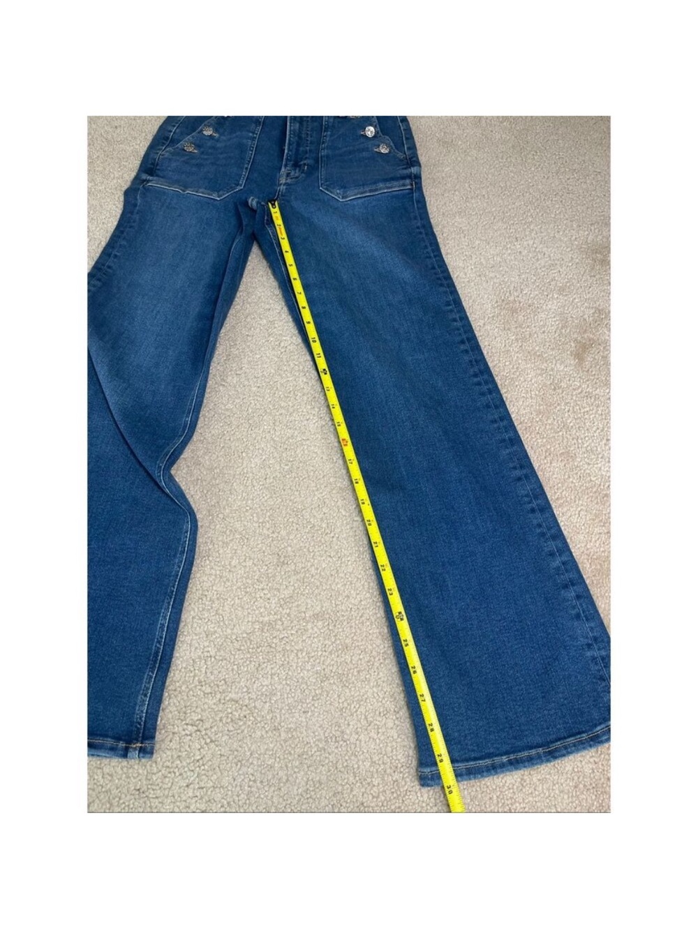Boden Button Detail Straight Jeans, 30W 32L - Picture 11 of 16